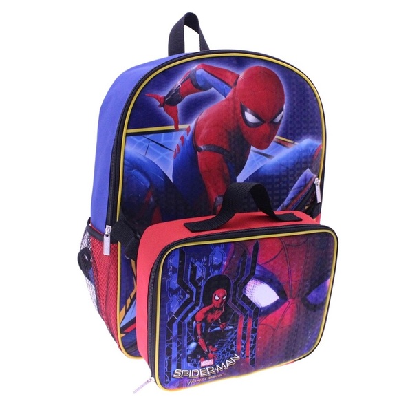spider man bookbag with lunch box